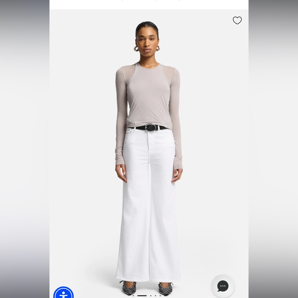 Seven 7 for All Mankind Jo Lux White Wide Leg Jean High Rise 29 - Picture 2 of 16